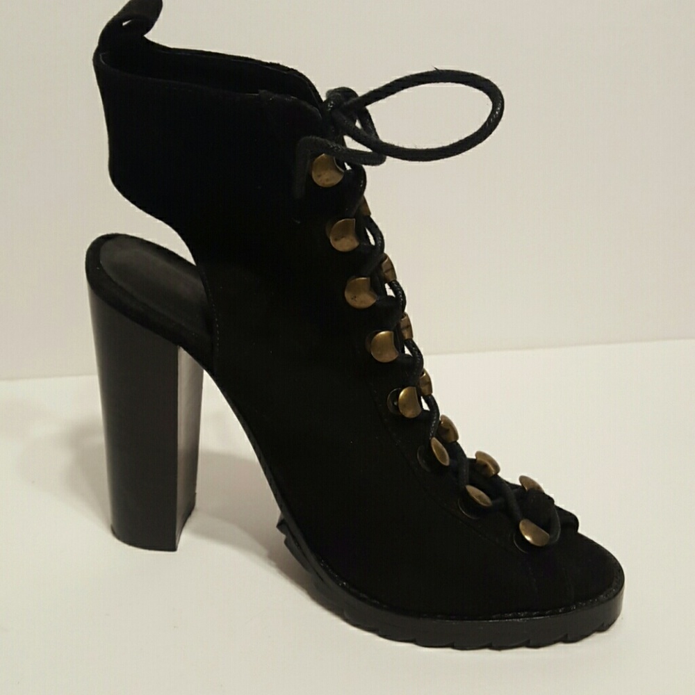 Plomo Joannie. Black suede lace up boot.Last one!
